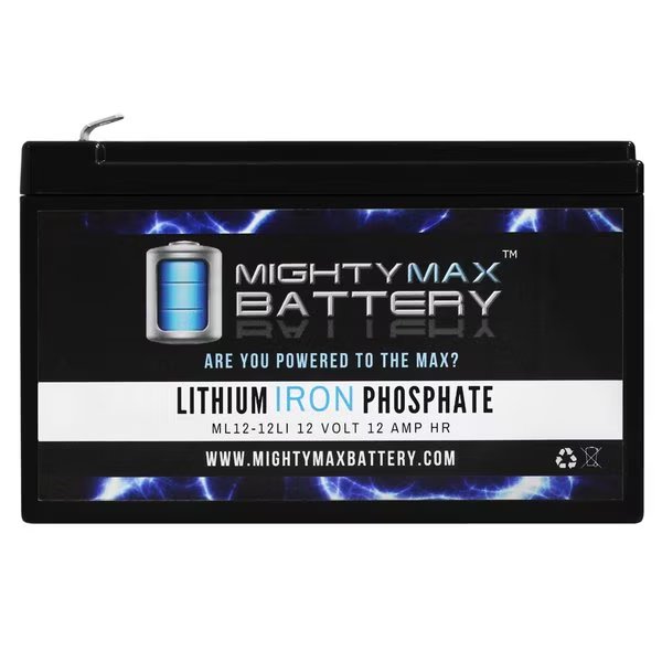 12V 12Ah Lithium Replacement Battery compatible with Power Patrol SLA1105, Mighty Max Battery, Mfr#: ML12-12LI13
